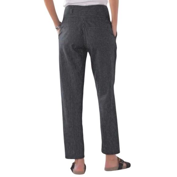 Sundance Amelia Linen Blend Black Pinstripe Pants 14 - Picture 2 of 10